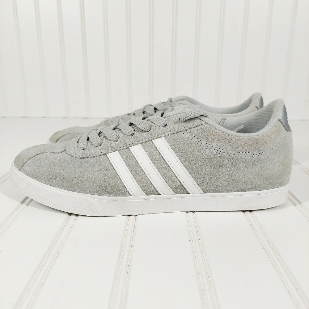 Adidas Courtset Suede Gray Tennis Sneakers A 473